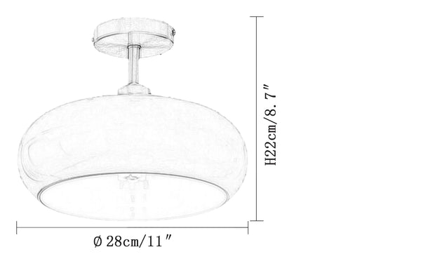 Round Flush Mount Glass Ceiling Light
