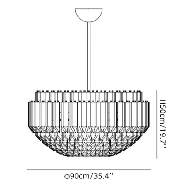Three-sided Glass Chandelier